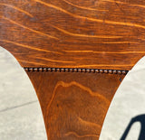 Vintage Wooden Dining Chairs With Studded Cushions- Set of 6