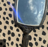Small Silver Hand-Held Mirror With Monogrammed "K"