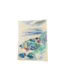 Abstract Color Pencil Drawing of Road Leading to the Ocean