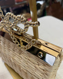 Talbots Straw Crossbody Bow Purse