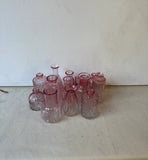 Instant Collection of Pink Glass Miniature Vases- Set of 13