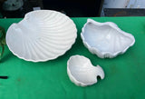 Trio of Ceramic Shell Style Bowls