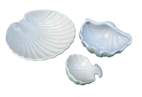 Trio of Ceramic Shell Style Bowls