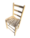 Cream Wooden Slat Side Chair