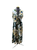 70's Green and White Floral Dress