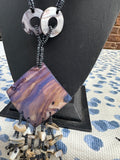 Purple Beaded Stone Necklace