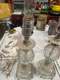Pair of Vintage Detailed Glass Table Lamps
