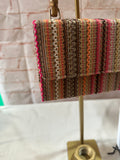 Small Colorful Boho Hand Bag With Bamboo Handle