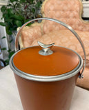 Burnt Orange Colored Ice Bucket With Silver Accents