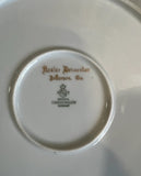 Pair of White and Gold Ceramic Monogrammed Plates