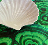 Pair of White Ceramic Seashell Plates