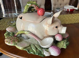 Fitz and Floyd French Market, Pig Tureen With Lid and Handle