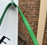 Green Leather Purse With Faux Gold Chain