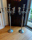 Pair of Oversized Vintage Silver Candelabras