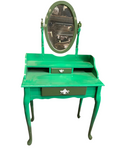 Kelly Green Wooden Vanity With Flipping Mirror
