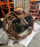 1970s Large Octopus Mirror Hand Carved Wood