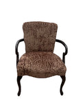 Vintage Leopard Print Cushioned Wooden Chair