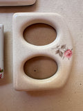 Trio of Thick White Picture Frames With Floral Details