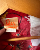 Red Button Down Cowboy Style Shirt With Shoulder Pads