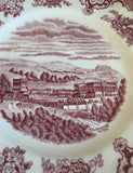 Chattsworth 1792 Pink and White Plates With Hanging Brass Hardware