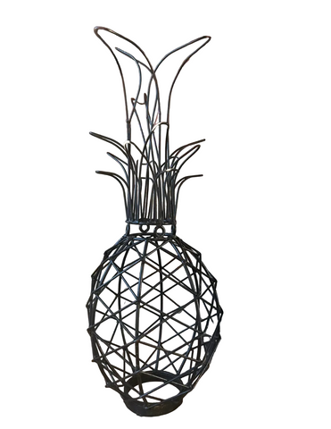 Modern Style Black Wired Pineapple Sculpture