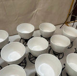 Large Collection of White Ceramic Bowls With Candle Warmers- Set of 30