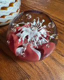 Collection of Orange and Red Glass Paperweights- Set of 4