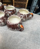 Collection of Vintage Purple Pottery Mugs- Set of 8