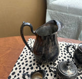 Vintage Patina Silver Tea Set- 9 Pieces Total