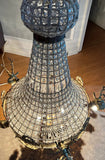 Large Deer Head Crystal and Bronze Chandelier
