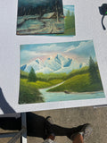Mountains and Creek Landscape Painting on Canvas, Signed by Artist
