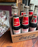 Set of Vintage Coca Cola Bottles and Holder With University of Alabama Accents