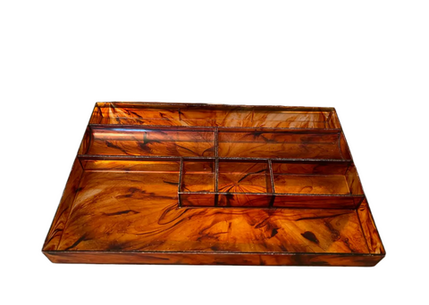 Flat Tortoiseshell Desk Organizer
