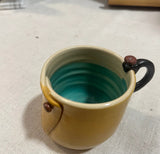 Handmade Ceramic Yellow Mug, Signed