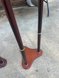 Pair of Green Marble Top Side Table With Wooden Base