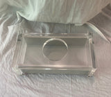 Vintage Lucite Tissue Box With Folding Lid