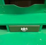 Kelly Green Wooden Vanity With Flipping Mirror