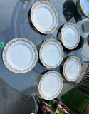 Vintage United Wilson Porcelain Plates With Floral Edges- Set of 6