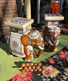 Pair of Ceramic Elephant Planters