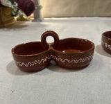 Pair of Ceramic Brown Olive Spanish Serving Bowls