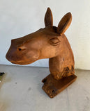 Wooden Carved Donkey Sculpture