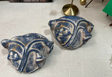 1980s Blue Stone Wall Planters - Set of 2