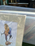 Sealed Original Drawing of a Mermaid in Paper Frame