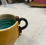 Handmade Ceramic Yellow Mug, Signed