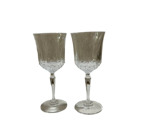Pair of Detailed Bottomed Cocktail Glasses