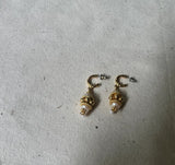 Pair of Vintage Gold Dangle Beaded and Pearl Earrings