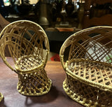 Collection of Petite, Wicker, Chairs, Planters Decor- Set of 5