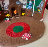 Large Ceramic Colorful Santa's Workshop Christmas Piece