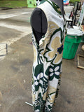 70's Green and White Floral Dress