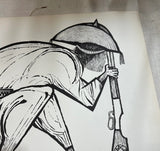 Pair of Brazilian Style Prints of Soldier Figures, Signed